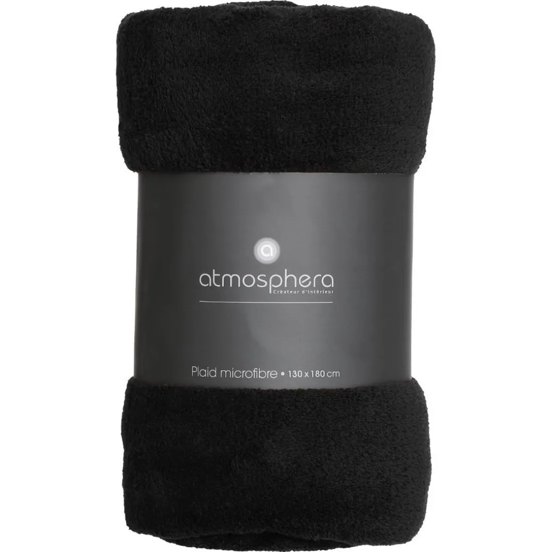 Plaid microfibre noir 130x180