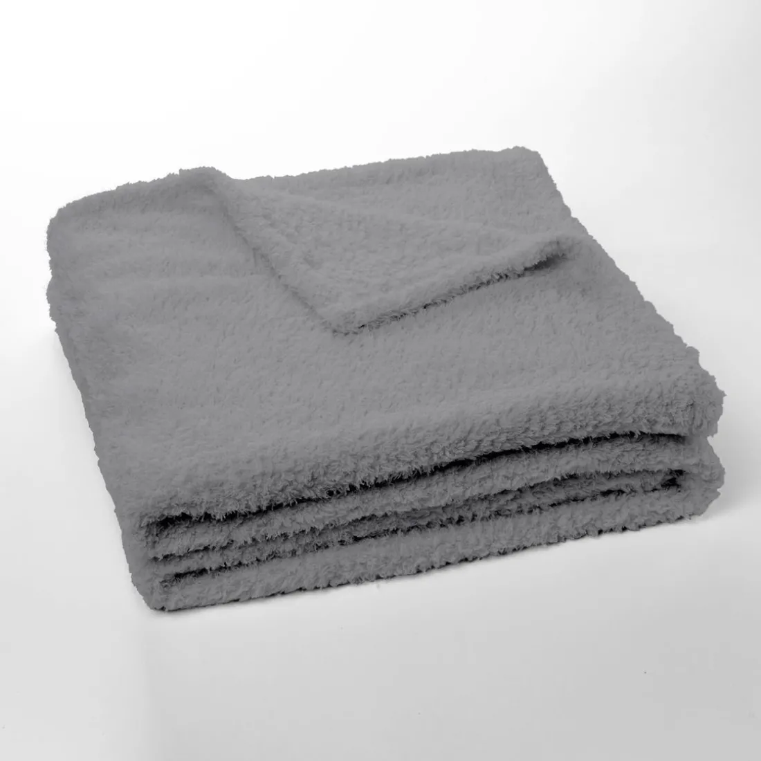 Plaid Teddy en Polyester 130 x 180 BIEN AU CHAUD Acier