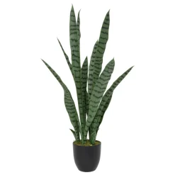Plante artificielle sansevieria Toby Pot noir