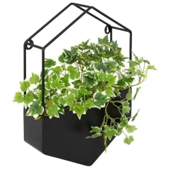 Plante artificielle suspendue Curt Pot métal noir