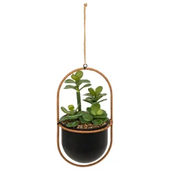 Plante artificielle suspendue Tyla Pot noir
