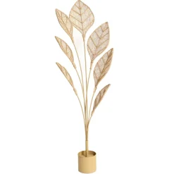 Plante décorative en métal et jute ROSINETTE beige