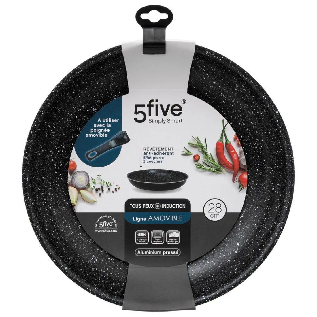 Poêle aluminium pressé amovible 28 cm