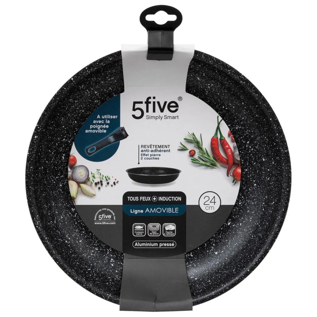 Poêle aluminium pressé amovible 24 cm