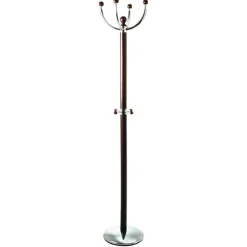 Porte manteau bois et acier chromé