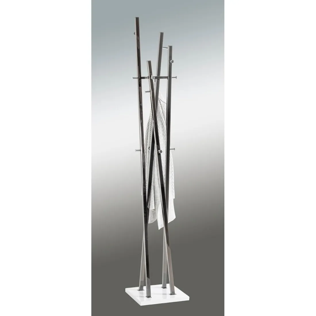 Porte manteau chromé et blanc design Silaz