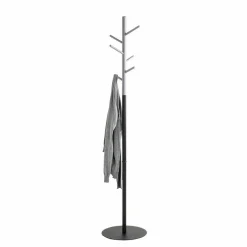 Porte manteau design bois et métal gris