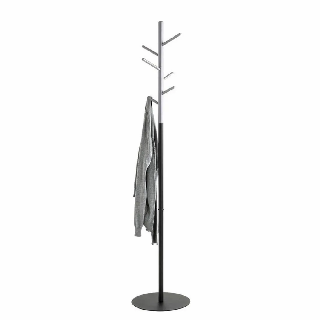 Porte manteau design bois et métal gris