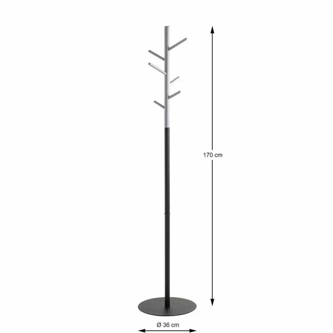 Porte manteau design bois et métal gris