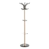 Porte manteau en métal décor chêne et pied marbre noir