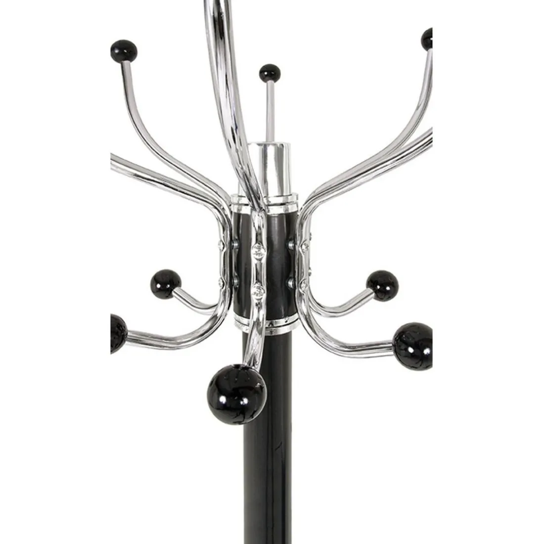 Porte manteau en métal noir et chrome pièd marbre