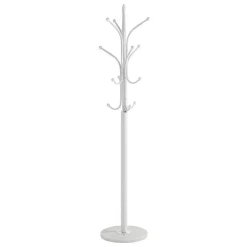 Porte manteau métal blanc et pied en marbre
