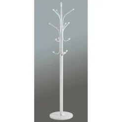 Porte manteau métal blanc et pied en marbre