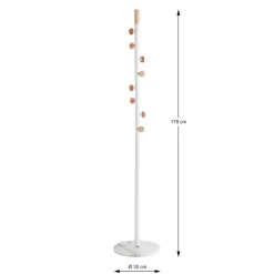 Porte manteau tube d'acier et pied en marbre