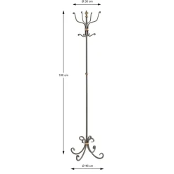 Porte manteau vintage anthracite avec ornements dorés