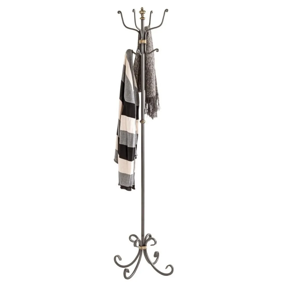Porte manteau vintage anthracite avec ornements dorés
