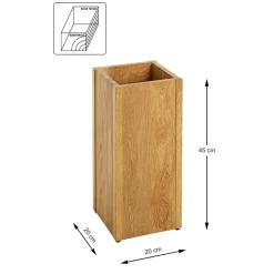 Porte parapluies en bois avec égouttoir integré