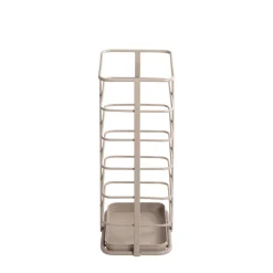 Porte parapluies en tube d'acier peint par poudrage en gris sable