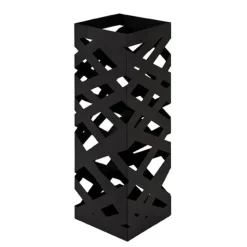 Porte parapluies noir en métal ajouré