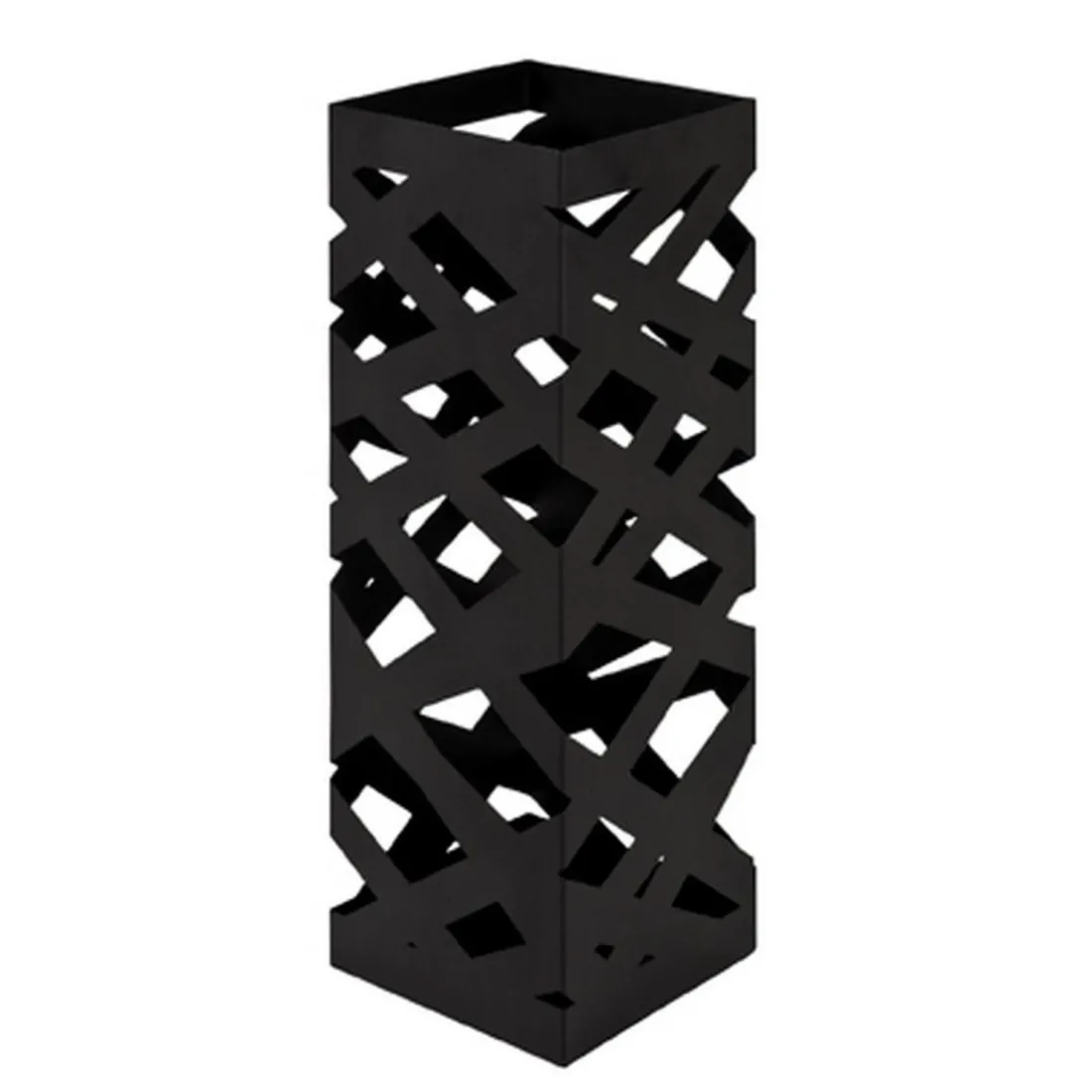 Porte parapluies noir en métal ajouré