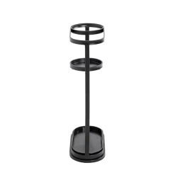 Porte parapluies noir en métal égouttoirs integrés
