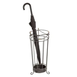 Porte parapluies vintage anthracite avec ornements dorés