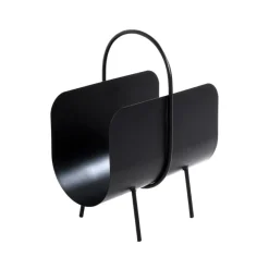 Porte revues design en métal laqué noir