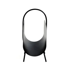Porte revues design en métal laqué noir