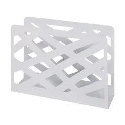 Porte revues en métal blanc laqué motifs losanges