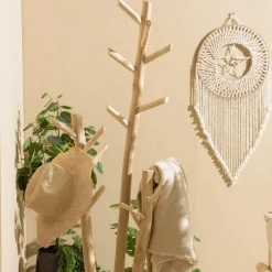 Porte-manteau 3 branches en Teck naturel WILL Beige