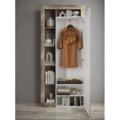 Porte-manteau 2 portes avec miroir