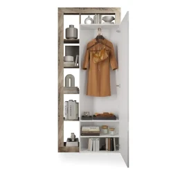 Porte-manteau 2 portes avec miroir