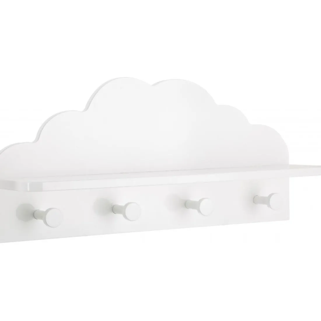 Porte-Manteau avec 1 Etagère et 4 Patères Forme de Nuage BAMBI