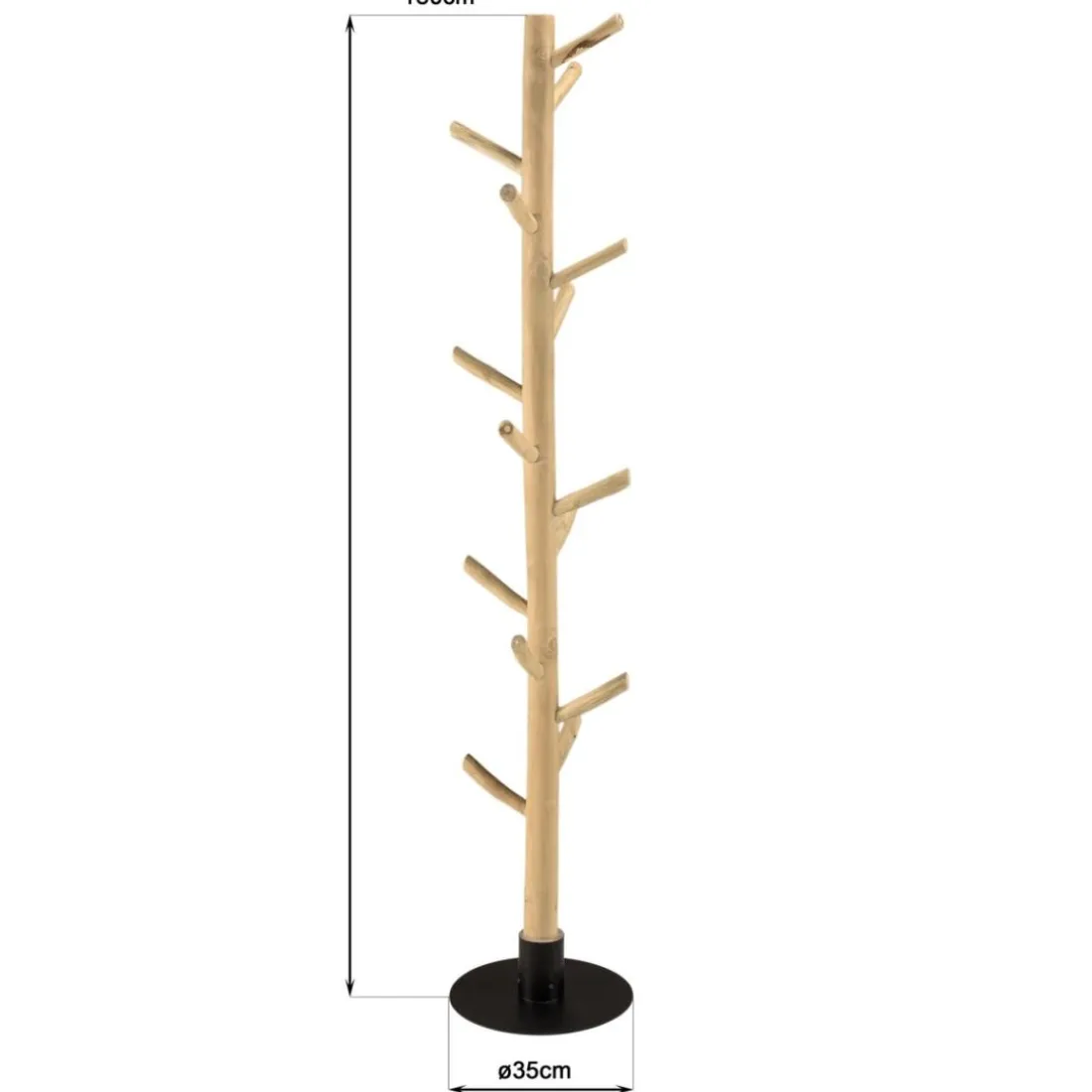 Porte-manteau multibranches en Teck naturel WILL Beige
