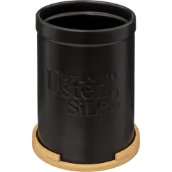 Pot à ustensiles couvercle bambou