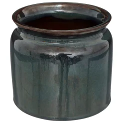 Pot céramique bleu