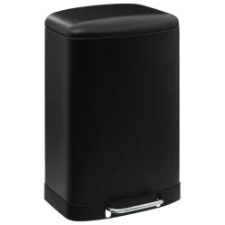 Poubelle à pédale en métal 50L noir