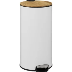 Poubelle couvercle bambou 30L