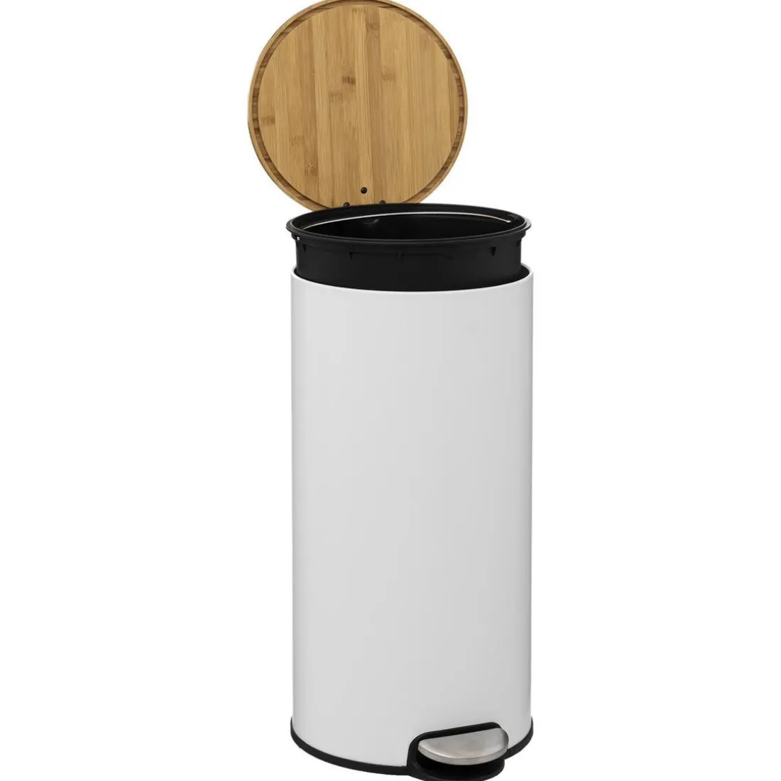 Poubelle couvercle bambou 30L