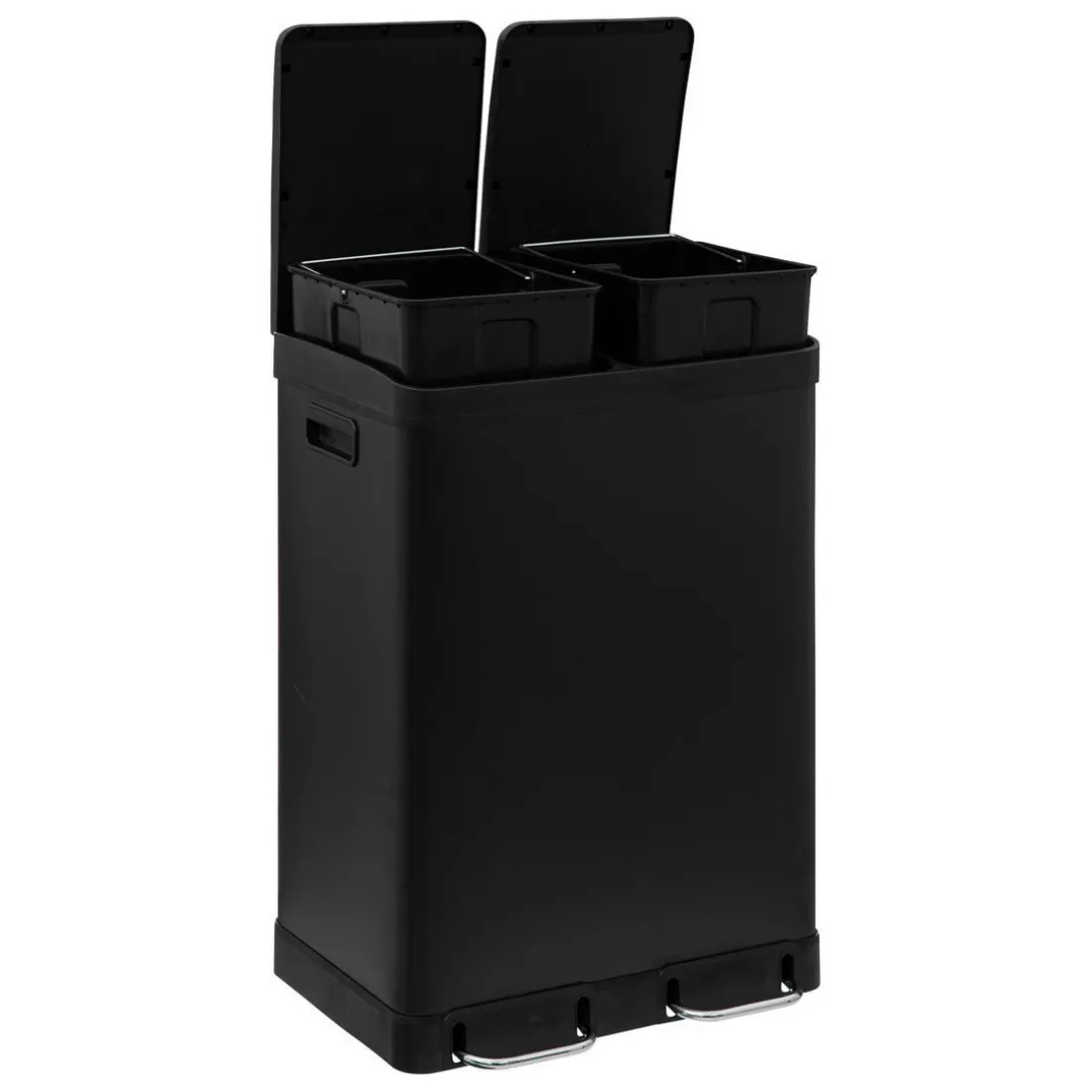 POUBELLE DE TRI 30L+30L NOIR ARIANE