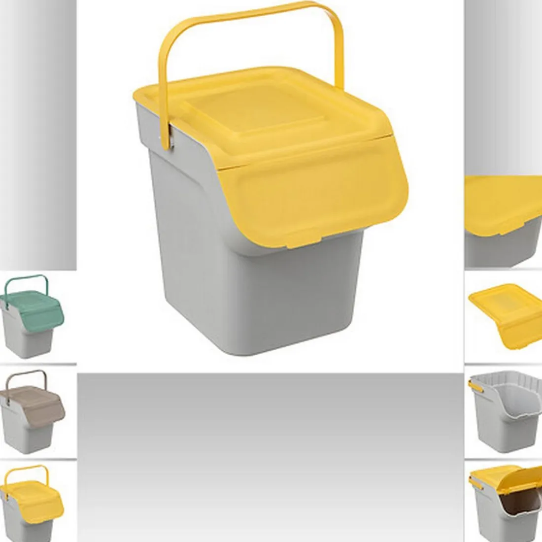 Poubelle plastique 20L - jaune