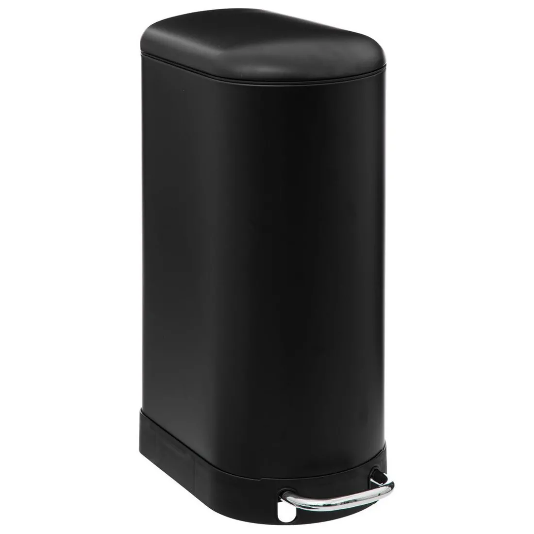 Poubelle slim à pédale 30L noir métal