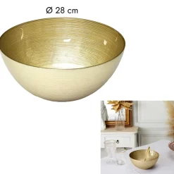 Saladier En Verre Dore D28cm M8