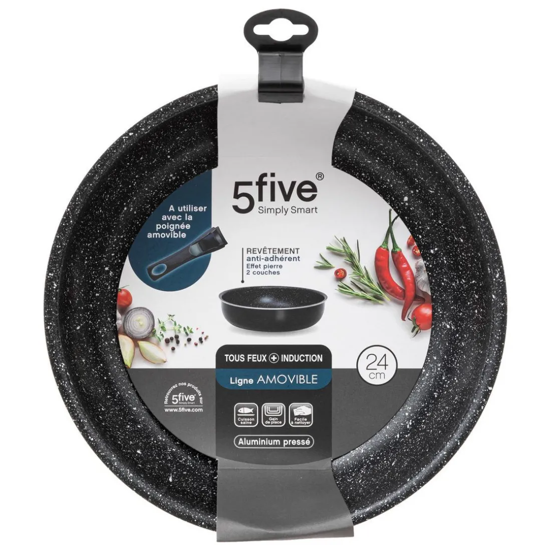 Sauteuse aluminium pressé amovible 24 cm