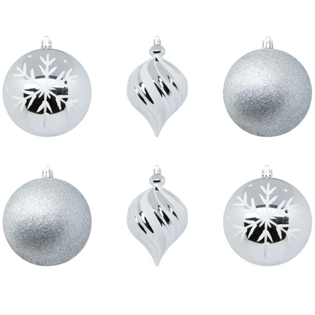 Set 6 boules Argent et blanc