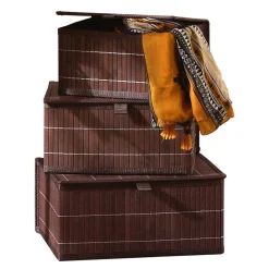 Set de 3 Boîtes en Bambou NIONO Marron