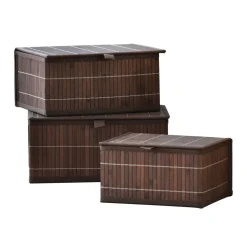Set de 3 Boîtes en Bambou NIONO Marron