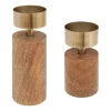 Set de 2 bougeoirs en bois
