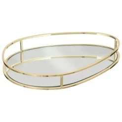 Set de 3 plateaux en métal doré