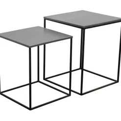 Set De 2 Tables de Chevet Miles Zinc